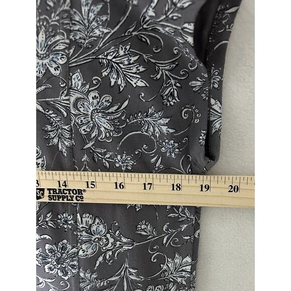J.Jill Pure Jill Easy Knit Two Pocket Dress Size XS Gray Floral Cotton Pockets - Picture 9 of 10